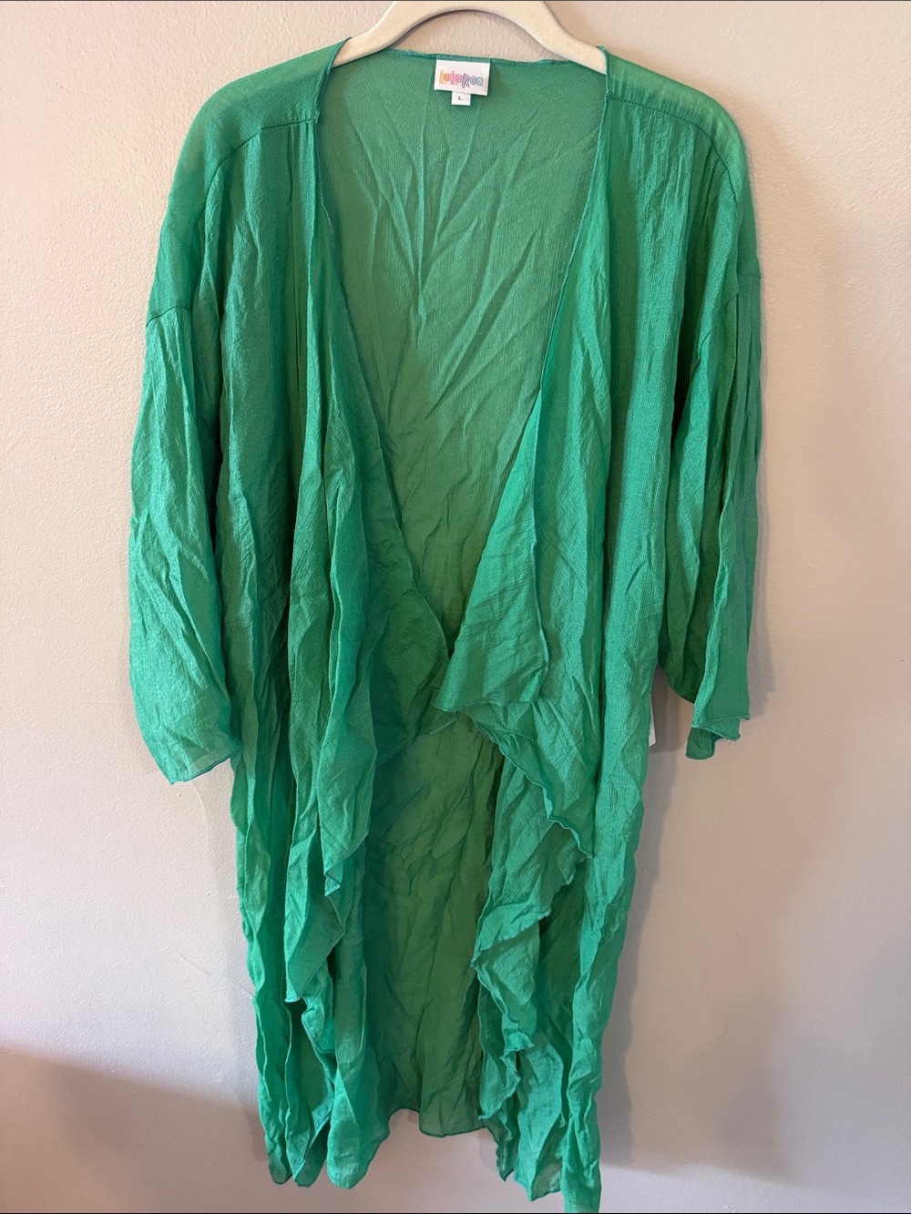 LuLaRoe Lightweight Green Open Front Cardigan